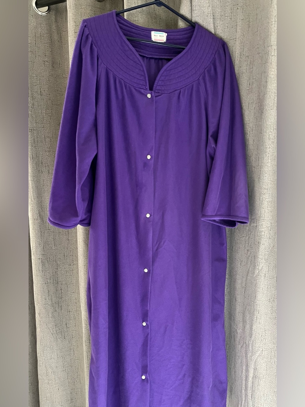 Womens Purple Snap Front Robe